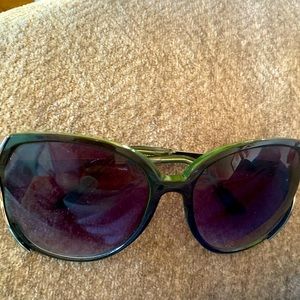 Green Michael Kors sunglasses, wide shaped, gold detail